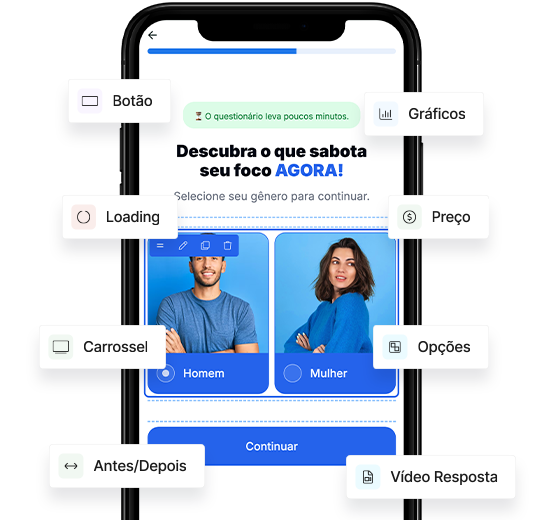 Quizzes com componentes visuais